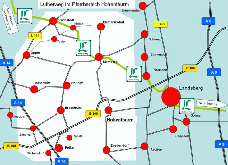 Lutherweg im Pfarrbereich